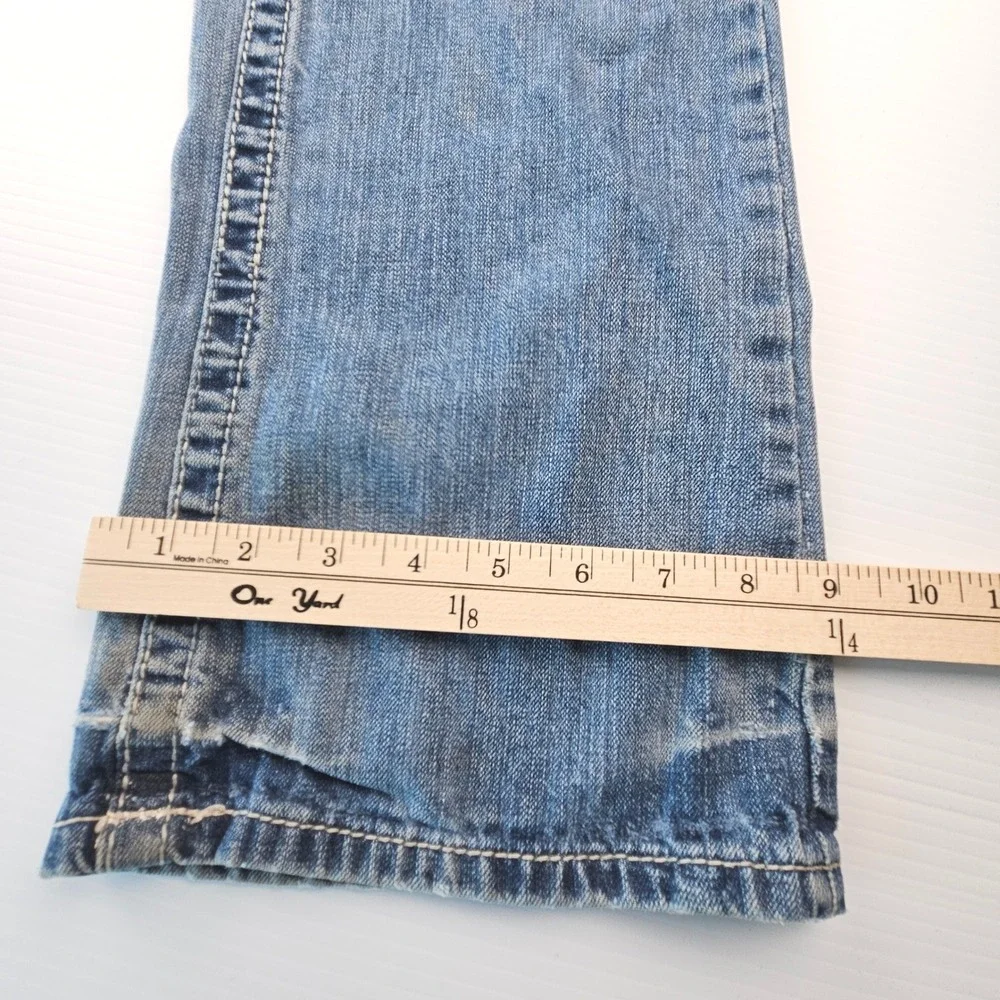 Axel Brand Wolcot Bootcut Jeans Mens 32x30 Distressed Destroyed Distressed Blue